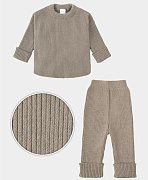 Костюм вязаный лапша Amarobaby Noodles коричневый 80