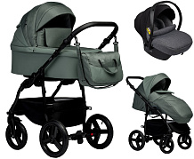 Детская коляска Indigo Impulse Eco 3 в 1 с автокреслом Avionaut Cosmo Grey Ie01 шалфей кожа/шалфей