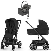 Коляска Cybex Talos S Lux BLK complete Cloud T Mirage Grey Base T 4 в 1 Moon Black с дождевиками