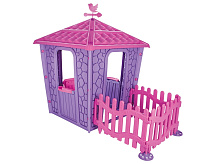 Игровой домик с оградой Pilsan Stone 06-443 Сиренево-розовый