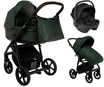 Детская коляска Roan Esso 3 в 1 с автокреслом Pituso Baesa Pro Black ESS113/1 Dark Green/Black