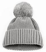 Шапочка вязаная с помпоном AmaroBaby Pure Love Muffin демисезонная серый 42