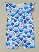 Песочник для девочки Little Star Синие цветы 4742 (ЧЗ-нз) белый 62