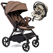 Прогулочная коляска Peppy Vigo с автокреслом Welldon Crown 2 Beige Mocca мокко