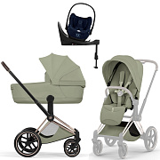 Коляска Cybex Priam V Rosegold Style Cloud T Rebellious Luxury Denim Blue Base T 4 в 1 Sage Green