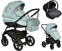 Детская коляска Indigo Indigo New 3 в 1 с автокреслом Avionaut Cosmo Grey In03 шалфей