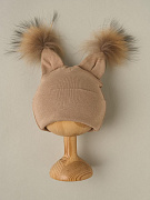 Шапка-котелок Little Star Рысенок рибана начес 80933 темно-бежевый 36