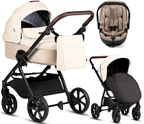 Детская коляска Tutis Leo 3 Plus 3 в 1 с автокреслом Beno Beige 1582228 Caramel