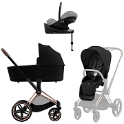 Коляска Cybex Priam IV Rosegold complete Cloud G3 Stone Grey Plus Base G3 4 в 1 Sepia Black