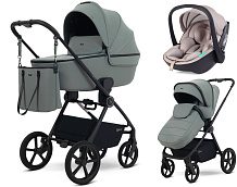 Детская коляска Rant Teo Soft 3 в 1 с автокреслом Miro Beige Olive