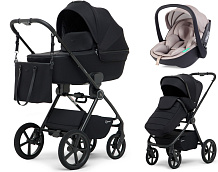 Детская коляска Rant Teo Soft 3 в 1 с автокреслом Miro Beige Black