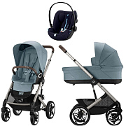 Коляска Cybex Talos S Lux TPE complete Cloud G Ocean Blue Plus 3 в 1 Stormy Blue с дождевиками