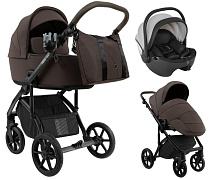 Детская коляска Roan Bass Next 2.0 3 в 1 с автокреслом Pituso Baesa Pro Black,Beige Canopy BSN/44/2 Turkish Coffe/Black/руч.Cappuccino