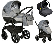 Детская коляска Indigo Indigo New 3 в 1 с автокреслом Avionaut Cosmo Grey In07 черный