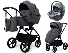 Детская коляска Rant Teo Soft 3 в 1 с автокреслом Aster Zero Olive Graphite