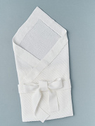 Плед вязаный и лента Little Star Классика 90х90 см белый