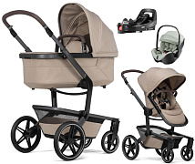 Детская коляска 4 в 1 Joolz Day 5 и автокресло Britax Roemer Baby-Safe Pro Style Sage green и база Vario Base 5Z Sandy Taupe