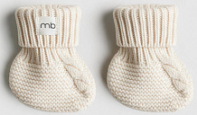 Пинетки Mimibaby коса (меринос) молочный, 0-6 мес.