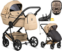 Детская коляска Tutis Viva 6 Plus Teddy 4 в 1 с автокреслом Beno Beige и базой 1612111 Creamy