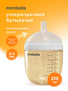 Антиколиковая бутылочка Mombella Wide Neck, широкая, 210 мл, пластиковая белая