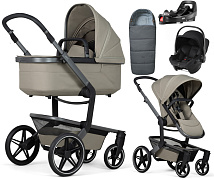 Детская коляска 4 в 1 Joolz Day 5 и автокресло Baby-Safe Core Space Black и база Vario Base 5Z без адаптеров + конверт в подарок Sage green