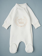 Комбинезон Little Star Герб Корона из футера с начесом 830451 (ЧЗ-мз) крем 62