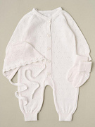 Комбинезон, чепчик, носочки для мальчика Little Star 80378 (ЧЗ-мз) белый 56