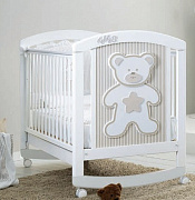 Детская кроватка Pali Teddy B 125х65 белый/серо-песочный