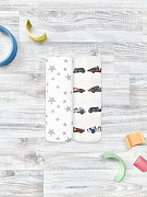 Пелёнки Mjolk трикотажные 2 шт 120х85 см Retro Cars/Звёзды