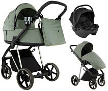 Детская коляска Roan Sol Vintage Luxury 2.0 3 в 1 с автокреслом Pituso Baesa Pro Black VIN 02/SG Sage Green/Sage/руч.Black