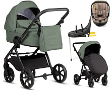 Детская коляска Tutis Leo 3 Plus 4 в 1 с автокреслом Beno Beige и базой 15822039 Sage