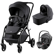 Коляска 3 в 1 Britax Roemer RIO Style и автокресло Baby-Safe PRO Classic Deep Grey Carbon Black