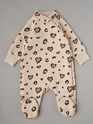 Комбинезон Little Star Лео со стойкой футер c начёсом 0214 (ЧЗ-мз) светло-бежевый 74