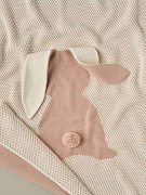 Плед двойной вязки Little Star Зайка 120*90 0425 пудра/крем (персик/крем)