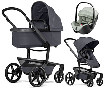 Детская коляска 3 в 1 Joolz Day 5 и автокресло Britax Roemer Baby-Safe Pro Style Sage green Stone Grey