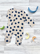 Утеплённый комбинезон с закрытой ножкой Mjolk Горошки 56