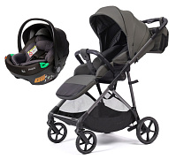 Прогулочная коляска Peppy Amici с автокреслом First Black Antrazit рама Grey