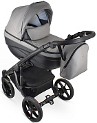 Детская коляска Bexa Ideal Eco 2 в 1 IE05 черный+св.серая кожа