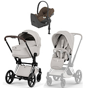 Коляска Cybex Priam V Chrome Style Cloud T Coconut Brown Plus Base T 4 в 1 City Grey