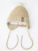 Шапочка вязаная AmaroBaby Pure Love Wool утепленная бежевый 42