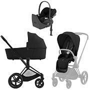 Коляска Cybex Priam IV Matt Black complete Cloud T Sepia Black Plus Base T 3 в 1 Sepia Black