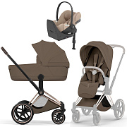 Коляска Cybex Priam V Rosegold Style Cloud T Cozy Beige Plus Base T 4 в 1 Coconut Brown