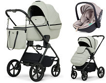 Детская коляска Rant Teo Soft 3 в 1 с автокреслом Miro Beige Sage