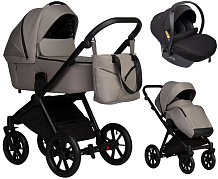 Детская коляска Indigo Solio 3 в 1 с автокреслом Avionaut Cosmo Black So01 бежевый