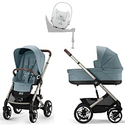 Коляска Cybex Talos S Lux TPE complete Cloud T Urban Mobility White Base T 4 в 1 Stormy Blue с дождевиками