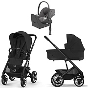 Коляска Cybex Talos S Lux BLK complete Cloud T Mirage Grey Plus Base T 4 в 1 Moon Black с дождевиками