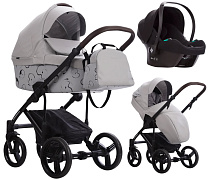 Детская коляска Bebetto Magnum Light SE Pro 3 в 1 с автокреслом Avionaut Cosmo 06 св.серая кожа черная рама