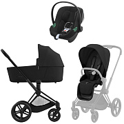Коляска 3 в 1 Cybex Priam IV Matt Black complete и автокресло Aton B2 i-Size Volcano Black Sepia Black