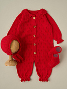 Комбинезон, чепчик, носочки Little Star для девочки 80377-3 (ЧЗ-мз) красный 56