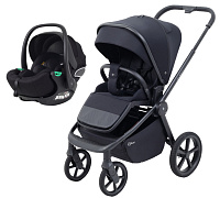 Детская прогулочная коляска Rant Flex Color с автокреслом Evomax Black Midnight Black
